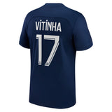 Paris Saint-Germain Home Stadium Shirt 2022-23 with Vitinha 17 printing - Kit Captain