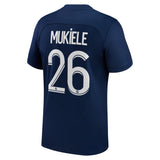 Paris Saint-Germain Home Stadium Shirt 2022-23 with Mukiele 26 printing - Kit Captain