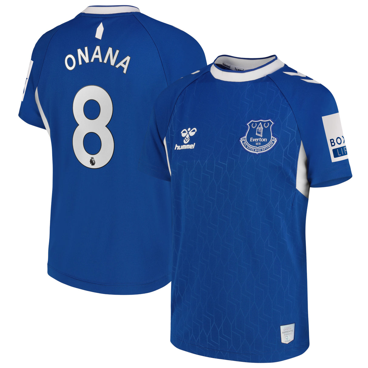 Everton Home Shirt 2022-23 - Kids with Onana 8 printing - Kit Captain