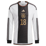 Germany Home Authentic Shirt - Long Sleeve with Hofmann 18 printing - Kit Captain