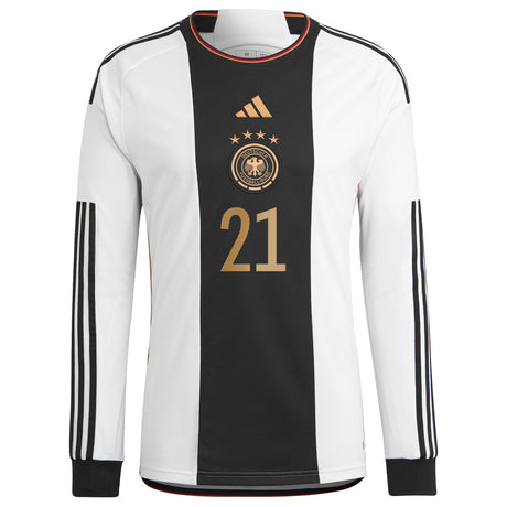 Germany Home Shirt - Long Sleeve with Gündogan 21 printing - Kit Captain