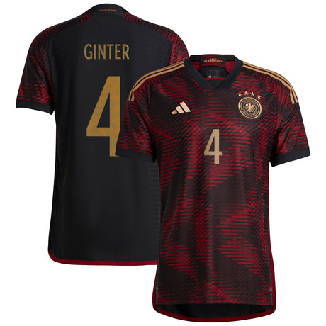 Germany Away Authentic Shirt with Ginter 4 printing - Kit Captain