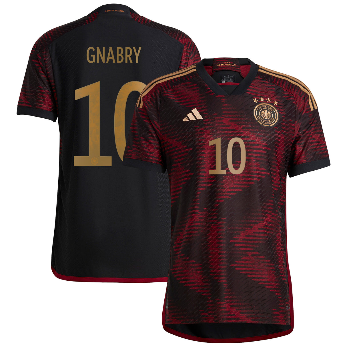 Germany Away Authentic Shirt with Gnabry 10 printing - Kit Captain