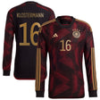 Germany Away Authentic Shirt - Long Sleeve with Klostermann 16 printing - Kit Captain