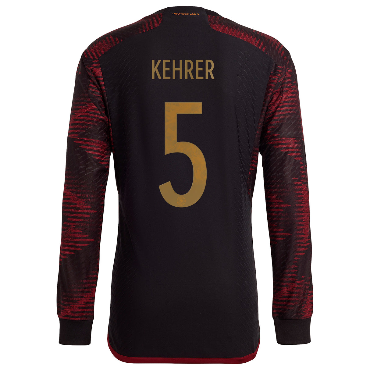 Germany Away Authentic Shirt - Long Sleeve with Kehrer 5 printing - Kit Captain