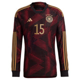 Germany Away Authentic Shirt - Long Sleeve with Süle 15 printing - Kit Captain