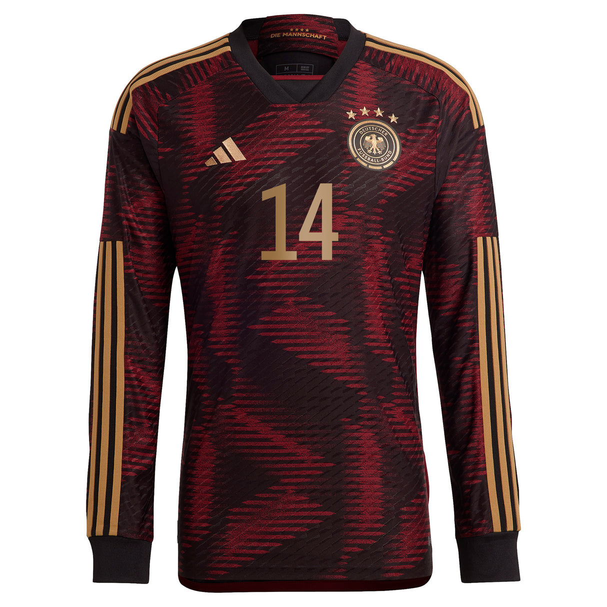 Germany Away Authentic Shirt - Long Sleeve with Musiala 14 printing - Kit Captain