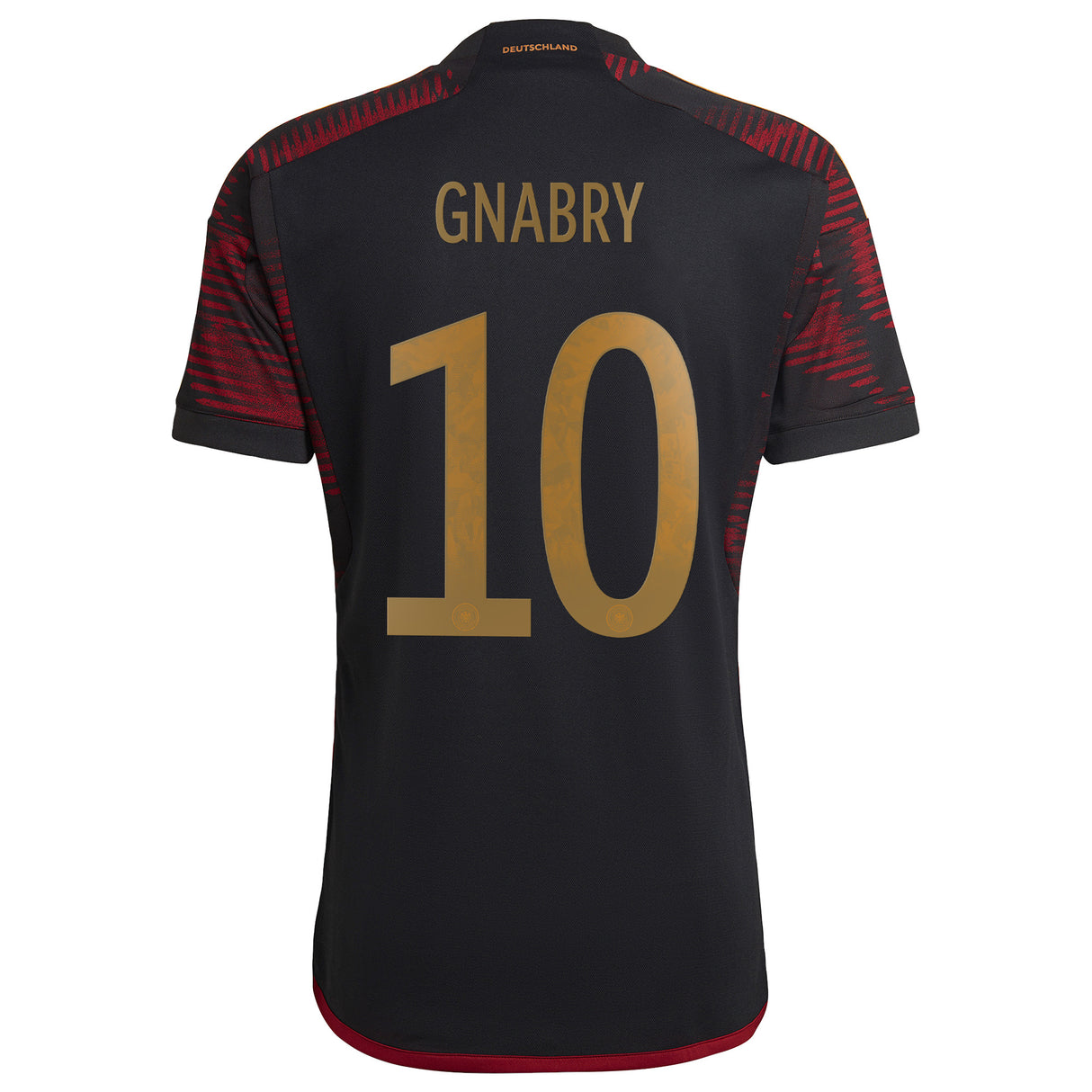 Germany Away Shirt with Gnabry 10 printing - Kit Captain