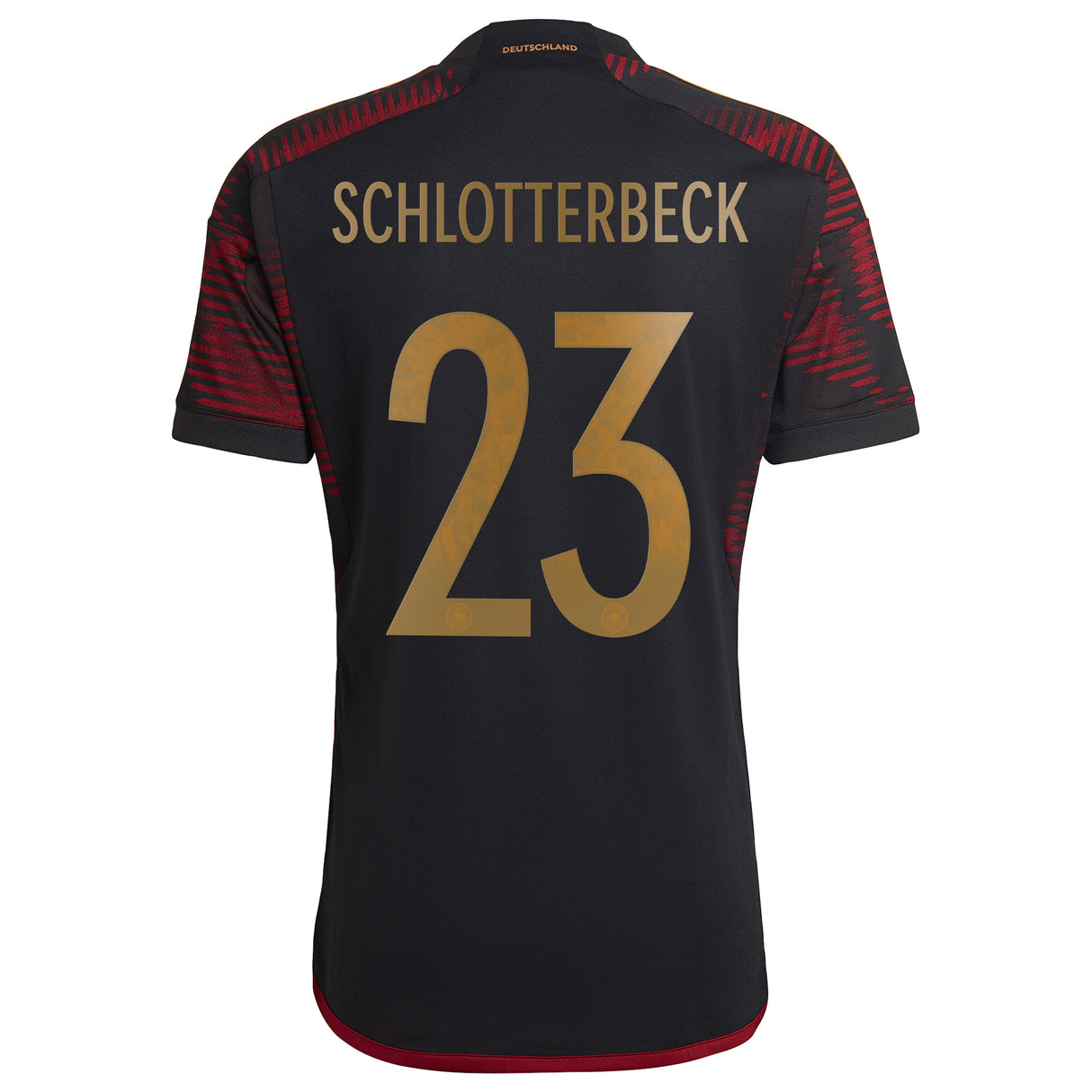 Germany Away Shirt with Schlotterbeck 23 printing - Kit Captain