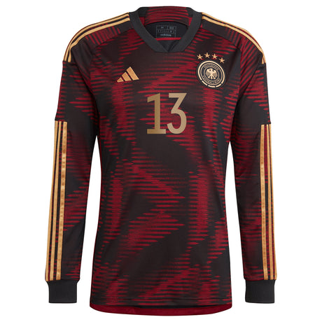 Germany Away Shirt - Long Sleeve with Müller 13 printing - Kit Captain