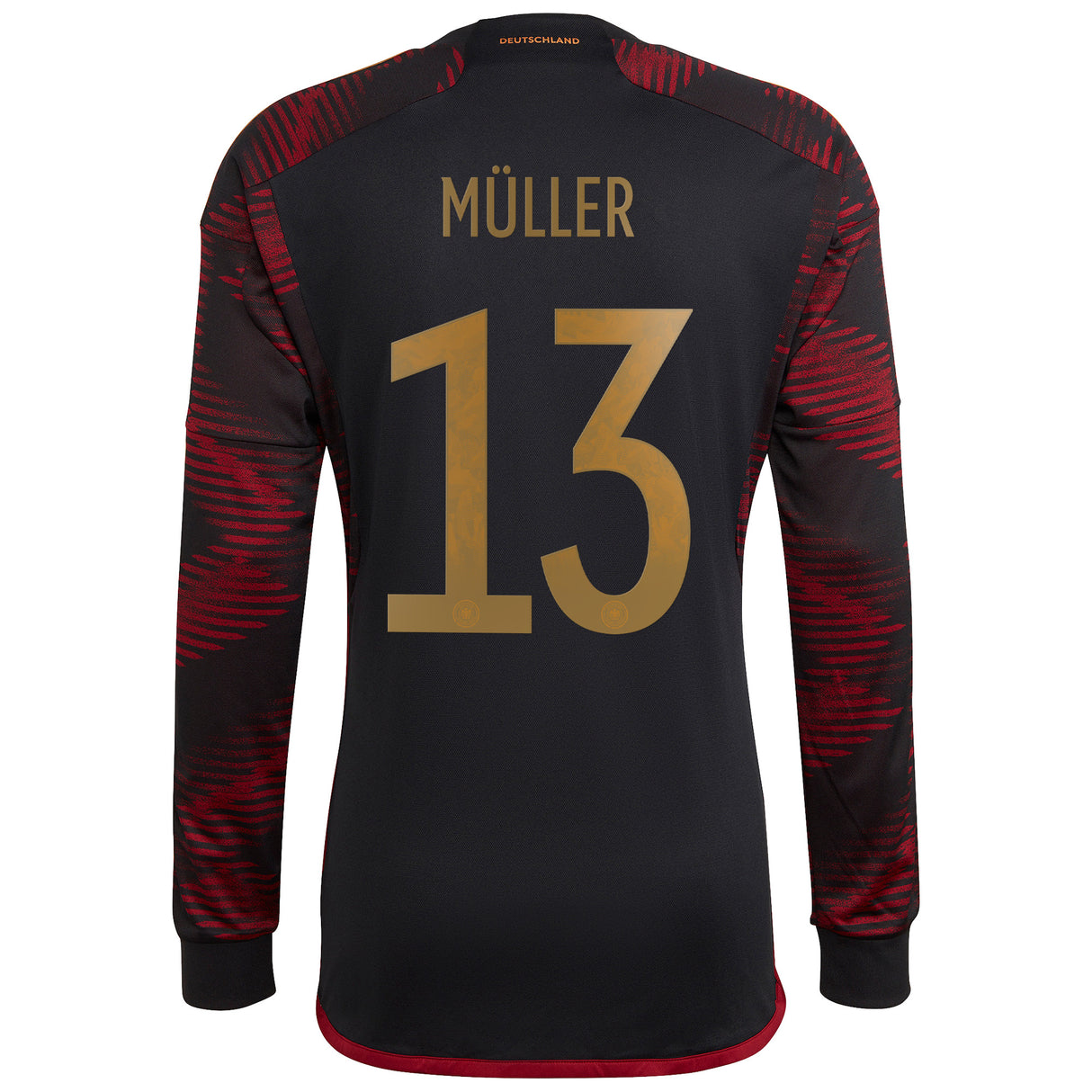 Germany Away Shirt - Long Sleeve with Müller 13 printing - Kit Captain