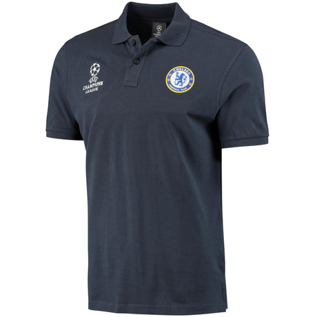 Chelsea UEFA Champions League Polo - Navy - Mens - Kit Captain