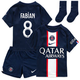 Paris Saint-Germain Home Stadium Kit 2022-23 - Infants with Fabian 8 printing - Kit Captain