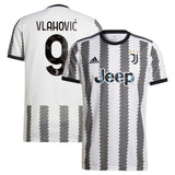 Juventus Home Shirt 2022-23 - Kids with Vlahovic 9 printing - Kit Captain