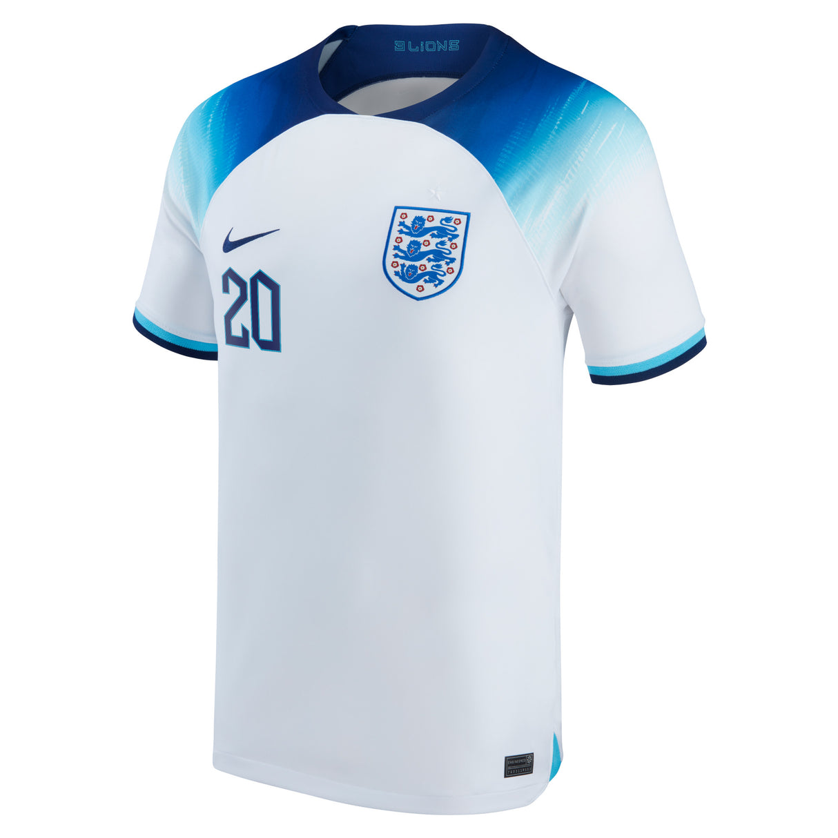 England Home Stadium Shirt 2022 with Foden 20 printing - Kit Captain