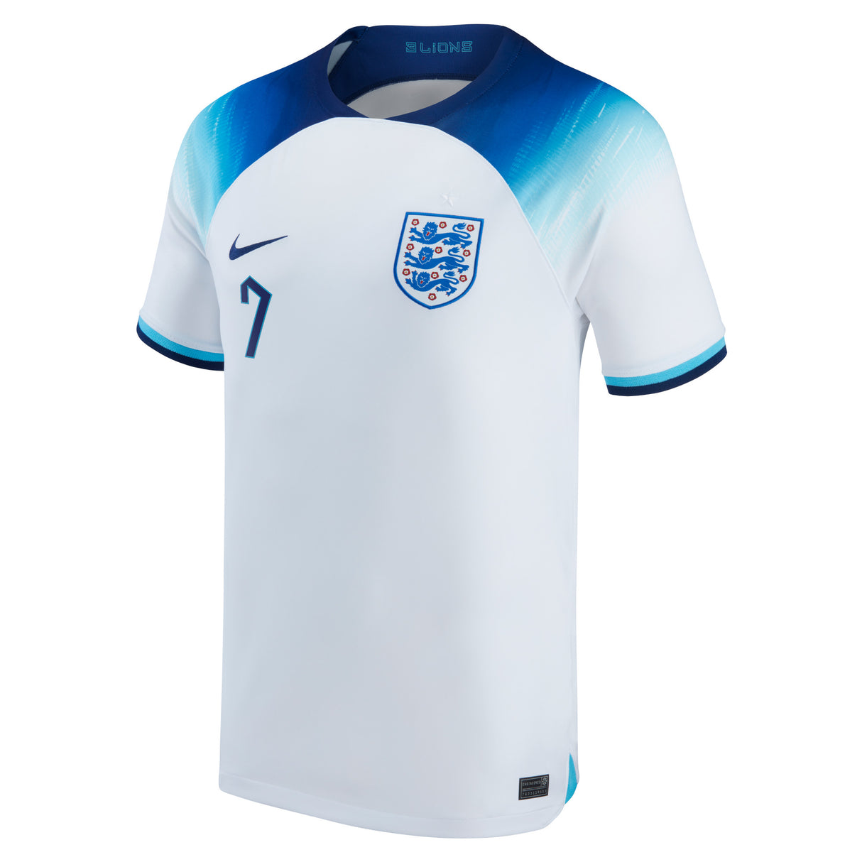 England Home Stadium Shirt 2022 with Grealish 7 printing - Kit Captain