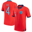 England Away Match Shirt 2022 with Rice 4 printing - Kit Captain