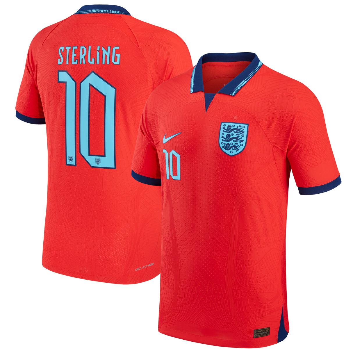 England Away Match Shirt 2022 with Sterling 10 printing - Kit Captain