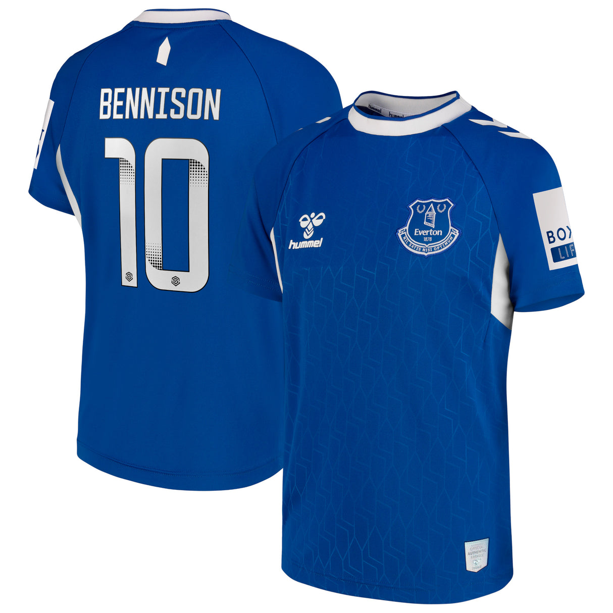 Everton WSL Home Shirt 2022-23 - Kids with Bennison 10 printing - Kit Captain