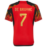 Belgium Home Shirt - Kids with De Bruyne 7 printing - Kit Captain