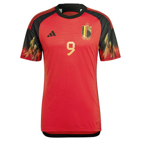 Belgium Home Authentic Shirt with Lukaku 9 printing - Kit Captain