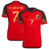 Belgium Home Shirt with De Bruyne 7 printing - Kit Captain