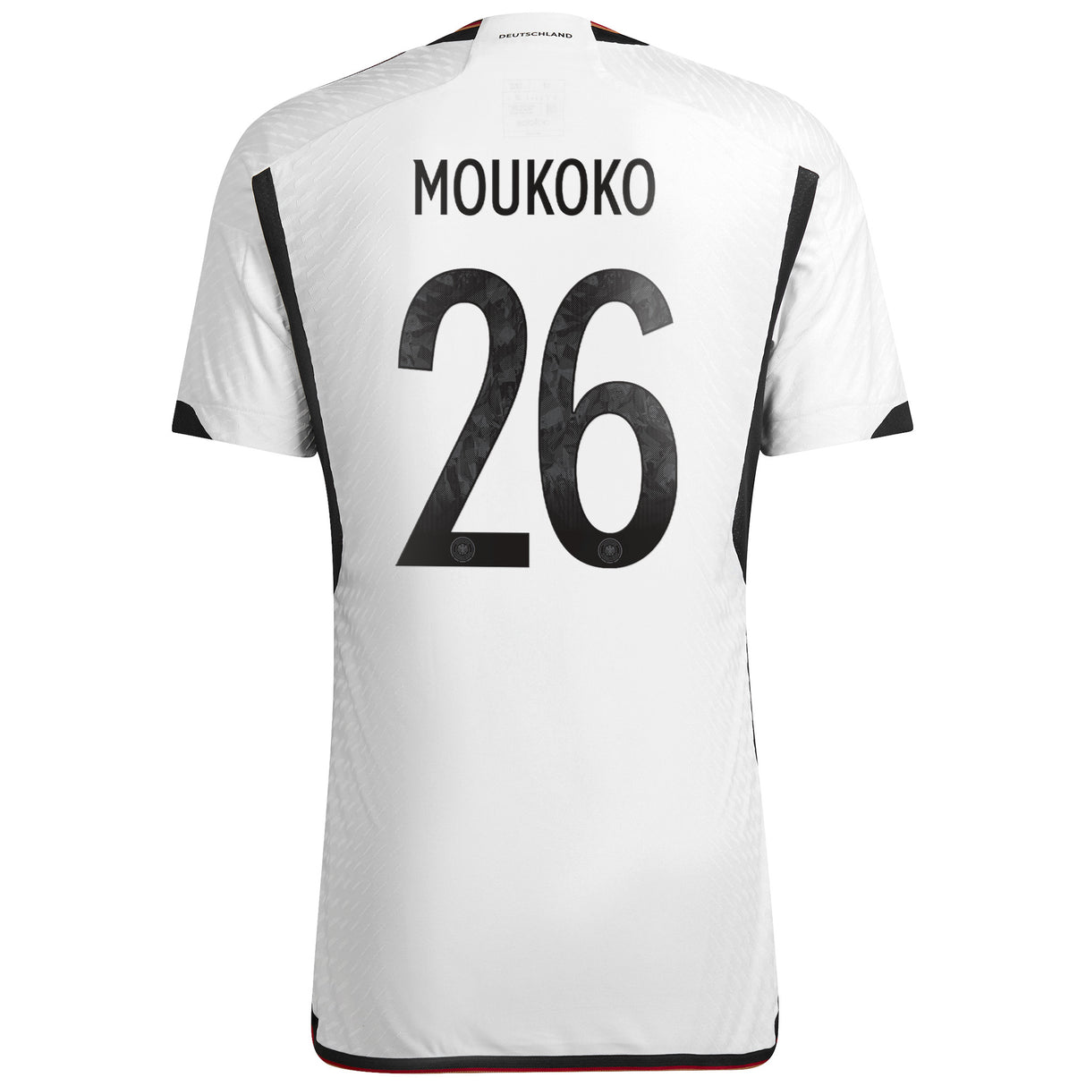 Germany Home Authentic Shirt 2022 with Moukoko 26 printing - Kit Captain