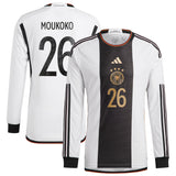 Germany Home Authentic Shirt 2022 - Long Sleeve with Moukoko 26 printing - Kit Captain