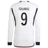 Germany Home Shirt 2022 - Long Sleeve with Füllkrug 9 printing - Kit Captain