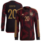 Germany Away Authentic Shirt 2022 - Long Sleeve with Günter 20 printing - Kit Captain