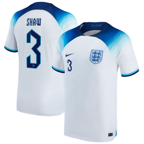 England Home Stadium Shirt 2022 with Shaw 3 printing - Kit Captain