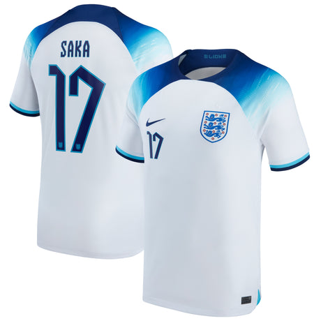 England Home Stadium Shirt 2022 with Saka 17 printing - Kit Captain