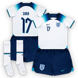 England Home Stadium Kit 2022 - Little Kids with Saka 17 printing - Kit Captain