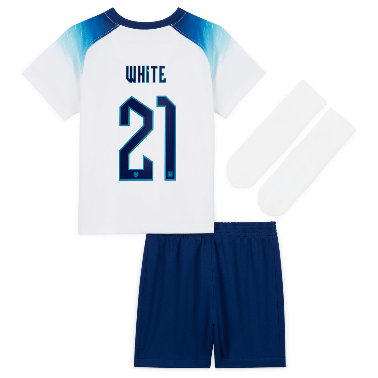 England Home Stadium Kit 2022 - Infants with White 21 printing - Kit Captain