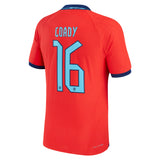 England Away Match Shirt 2022 with Coady 16 printing - Kit Captain