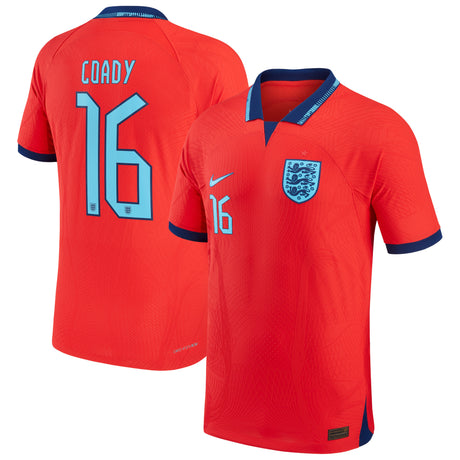 England Away Match Shirt 2022 with Coady 16 printing - Kit Captain