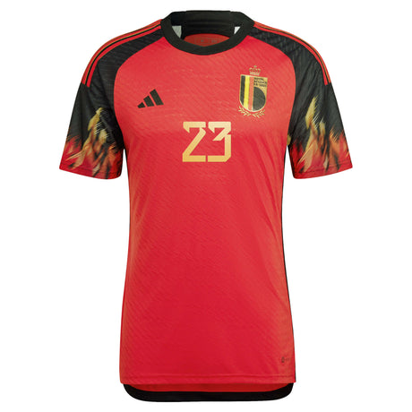 Belgium Home Authentic Shirt 2022 with Batshuayi 23 printing - Kit Captain