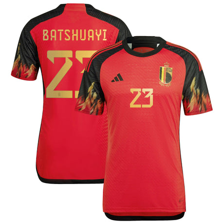 Belgium Home Authentic Shirt 2022 with Batshuayi 23 printing - Kit Captain