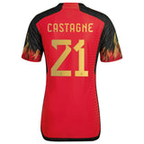 Belgium Home Authentic Shirt 2022 with Castagne 21 printing - Kit Captain