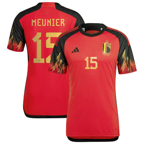 Belgium Home Authentic Shirt 2022 with Meunier 15 printing - Kit Captain