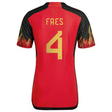 Belgium Home Authentic Shirt 2022 with Faes 4 printing - Kit Captain