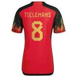 Belgium Home Authentic Shirt 2022 with Tielemans 8 printing - Kit Captain