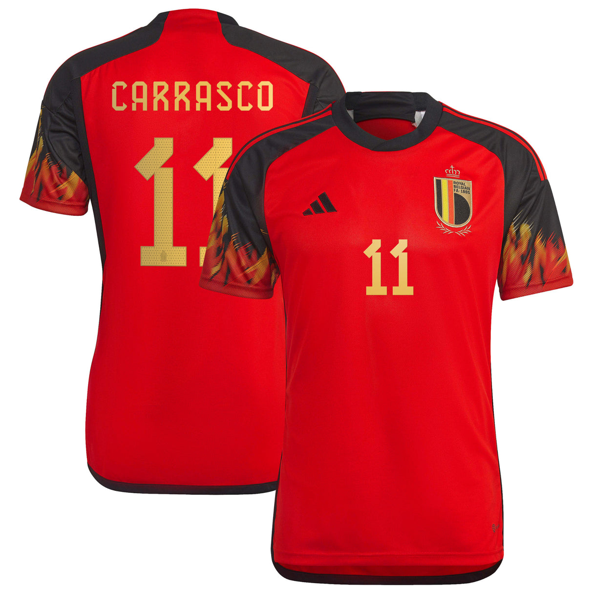 Belgium Home Shirt 2022 with Carrasco 11 printing - Kit Captain