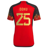 Belgium Home Shirt 2022 with Doku 25 printing - Kit Captain