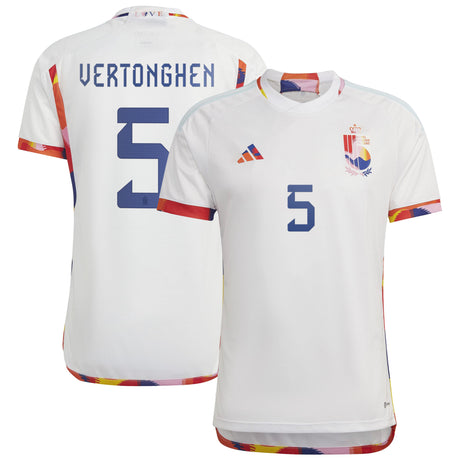 Belgium Away Shirt 2022 with Vertonghen 5 printing - Kit Captain