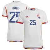 Belgium Away Shirt 2022 with Doku 25 printing - Kit Captain