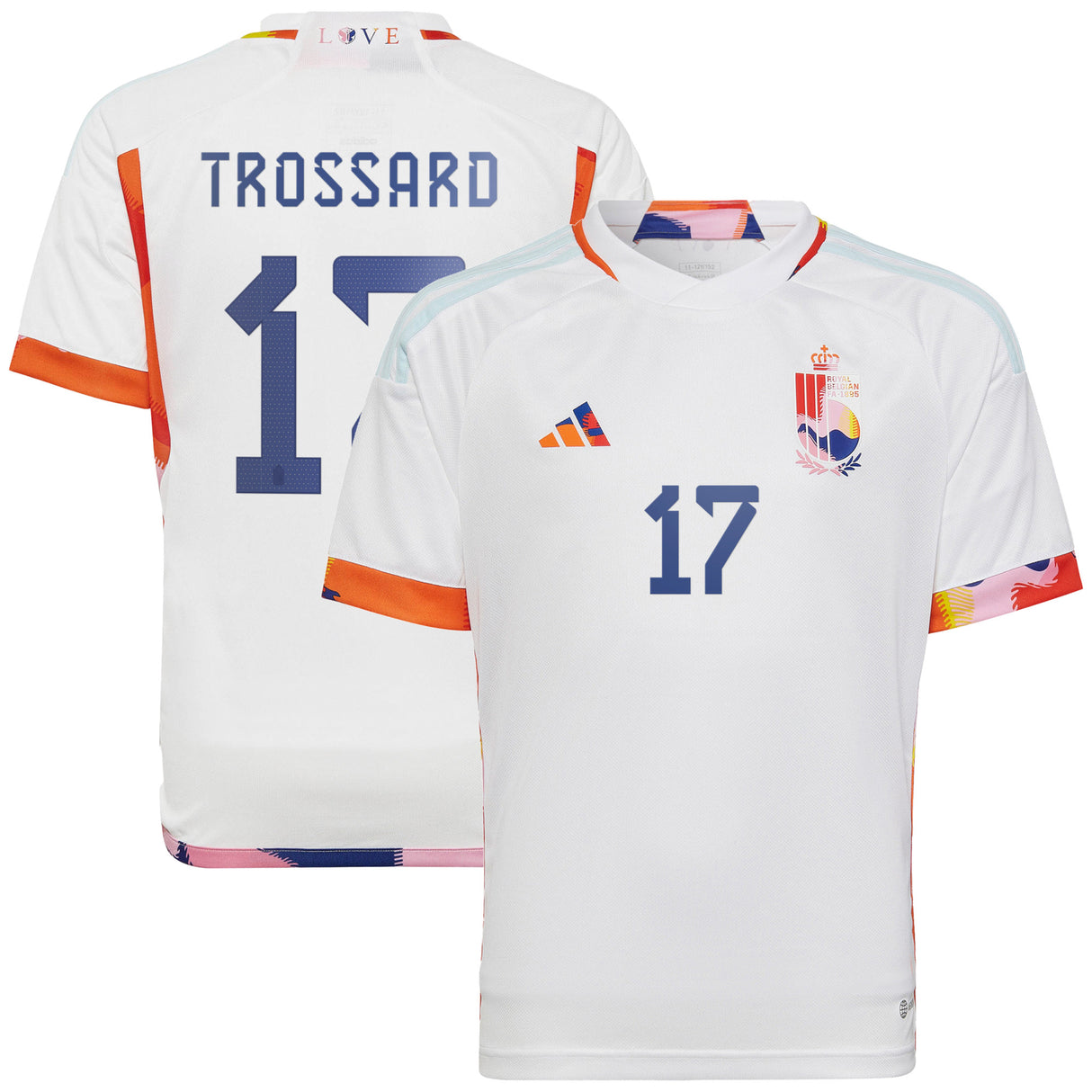 Belgium Away Shirt 2022 - Kids with Trossard 17 printing - Kit Captain