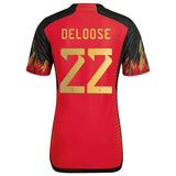 Belgium Home Authentic Shirt 2022 with Deloose 22 printing - Kit Captain