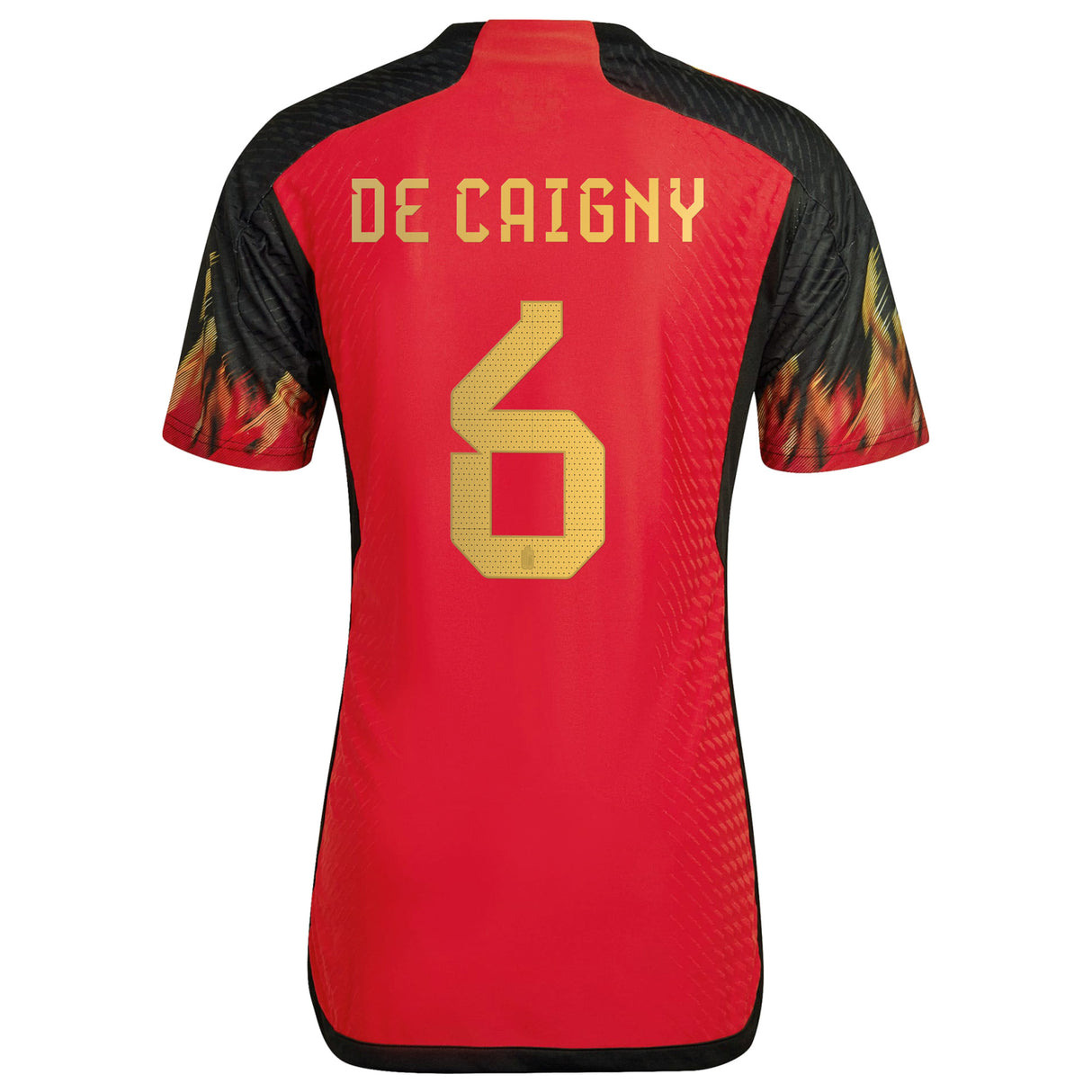 Belgium Home Authentic Shirt 2022 with De Caigny 6 printing - Kit Captain