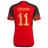 Belgium Home Shirt 2022 with Cayman 11 printing - Kit Captain